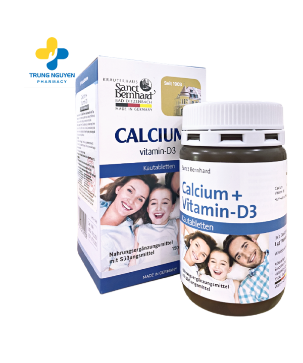 Viên ngậm Sanct Bernhard Calcium + Vitamin-D3 vị socola